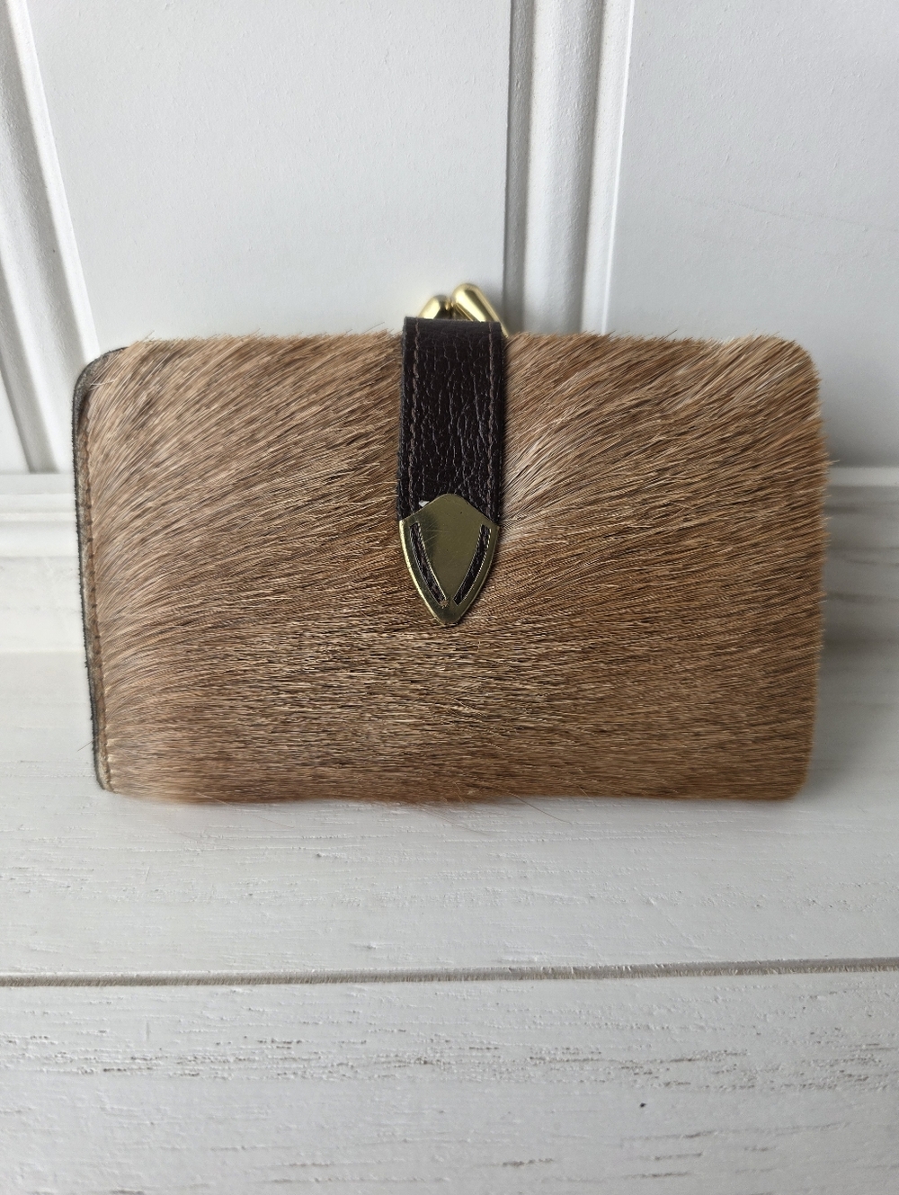Vintage Genuine Springbok Bi Fold Fur Wallet Small Coin Money